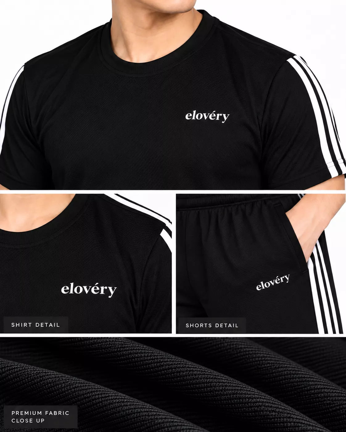 Men’s 2-Piece Activewear Set – Black