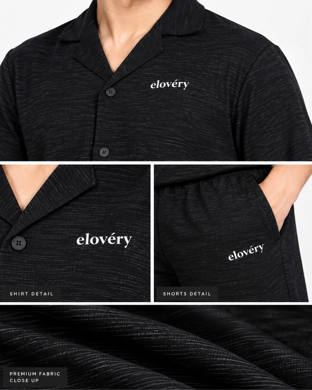Elovery Men’s Premium Lounge Set – Black