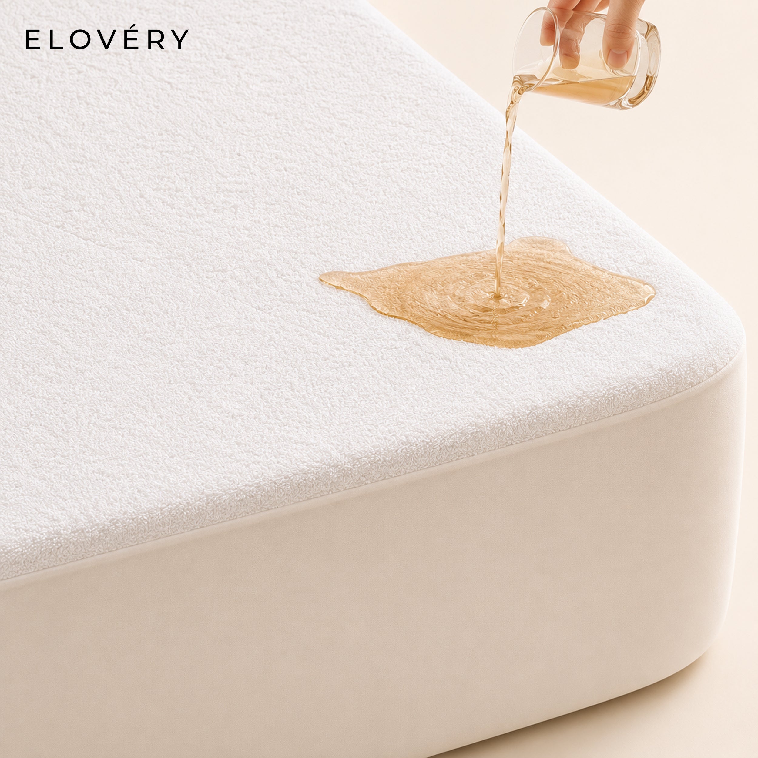 Elovery Waterproof Terry Mattress Protector – Soft Breathable Mattress Cover
