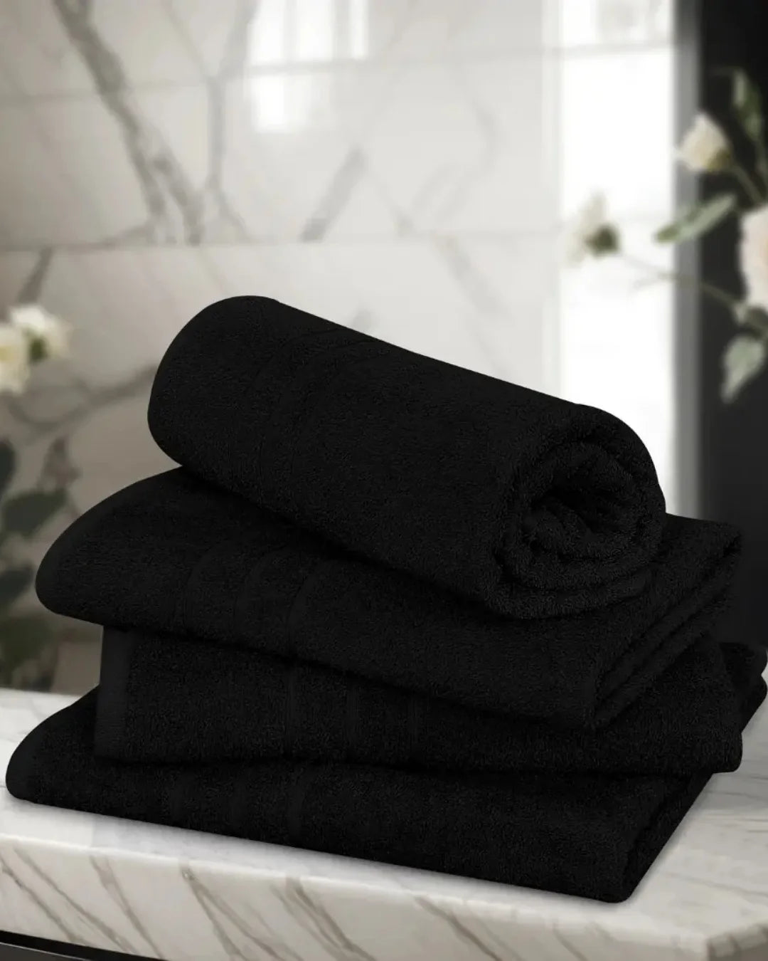 Elovery 10 Pieces Black Towel Set – Premium Soft Luxury Bathroom Collection