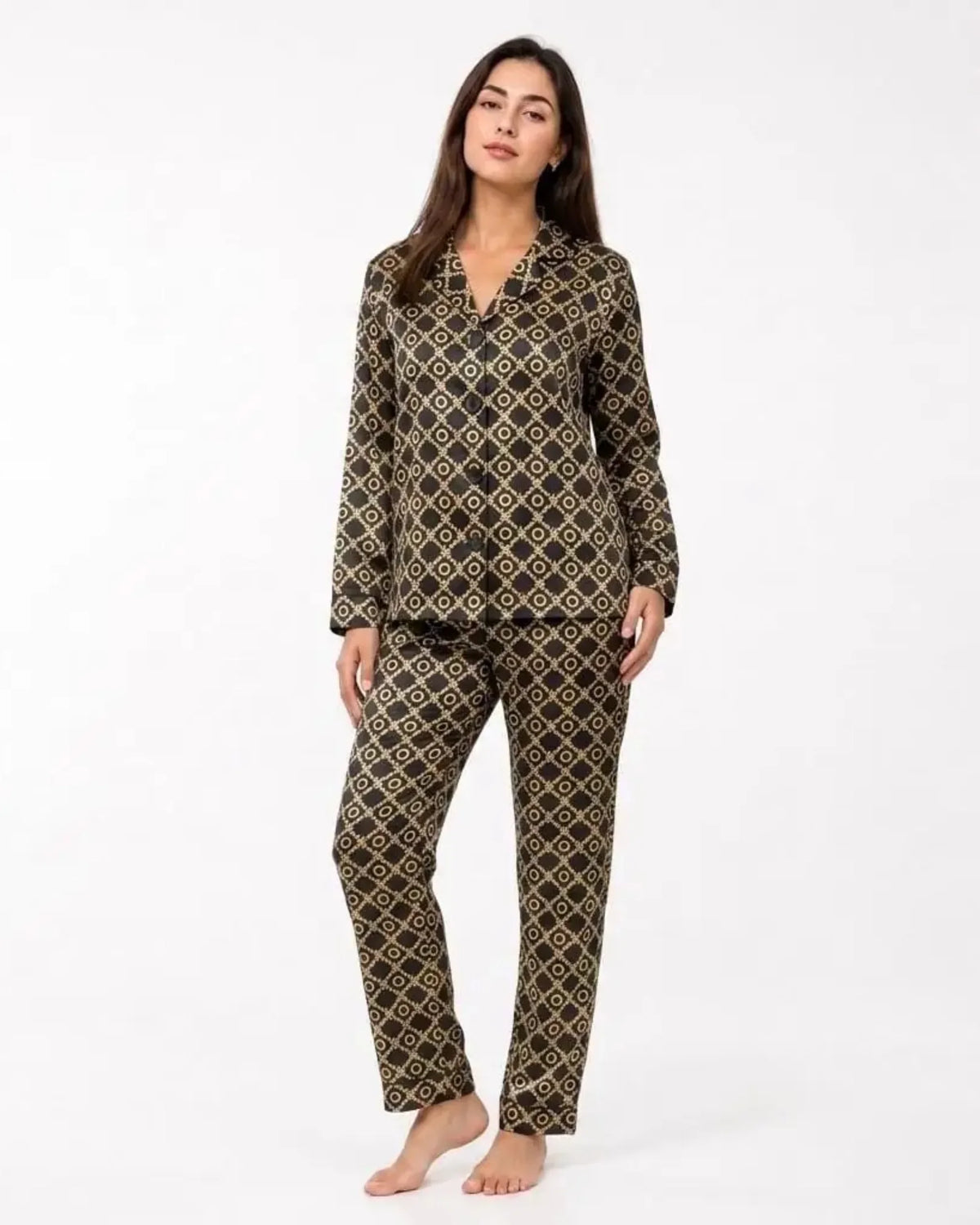 Women's Silk Pajama Set – Nightwear | Free Size