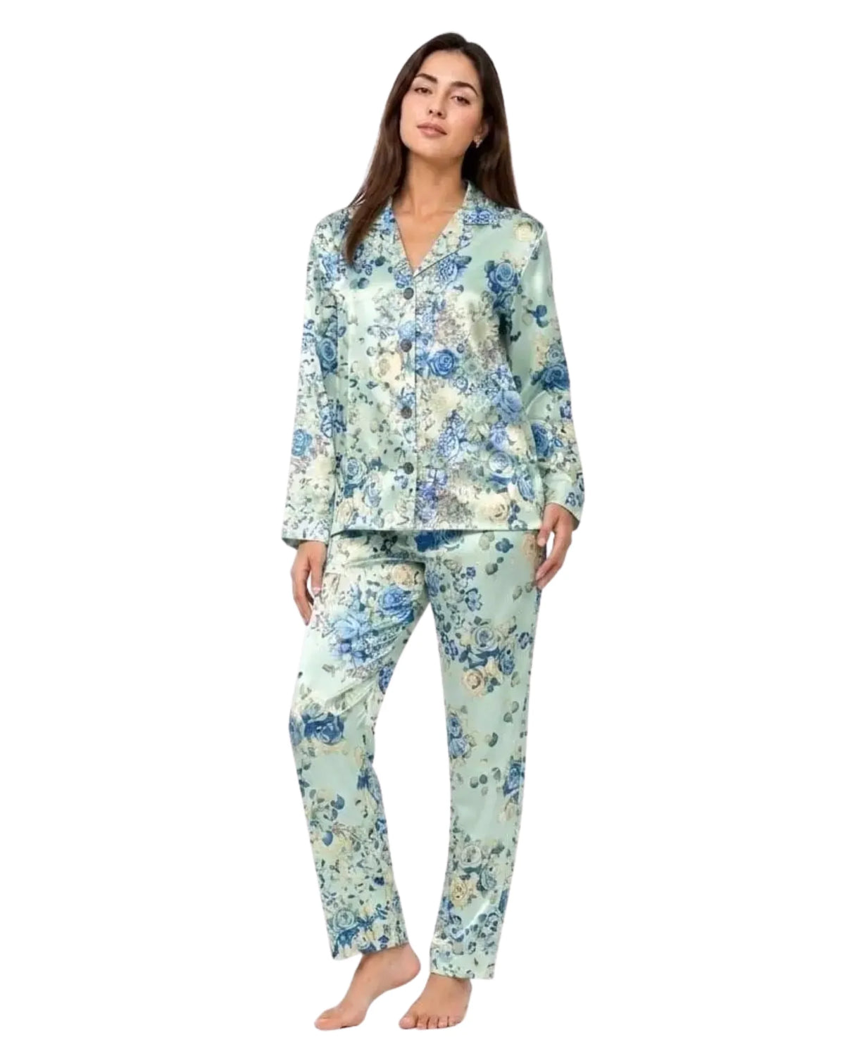 Women's Silk Pajama Set – Nightwear | Free Size