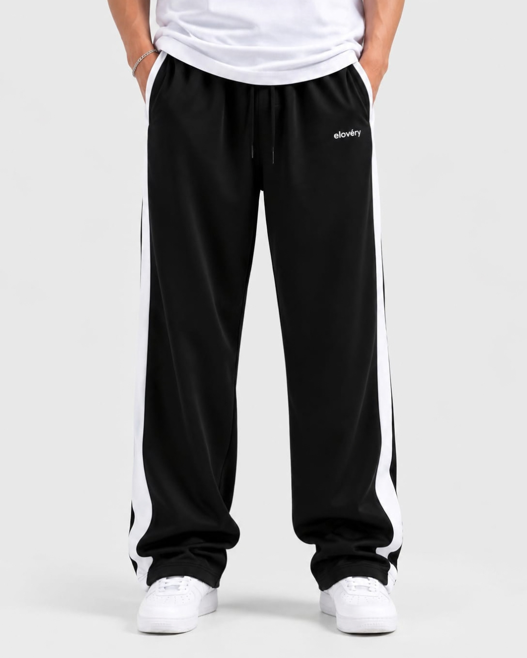 Men's Terry Jogger Trousers | Black Side Strip