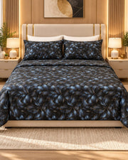 Midnight Petal 3D Bed Sheet Set – 3 Piece