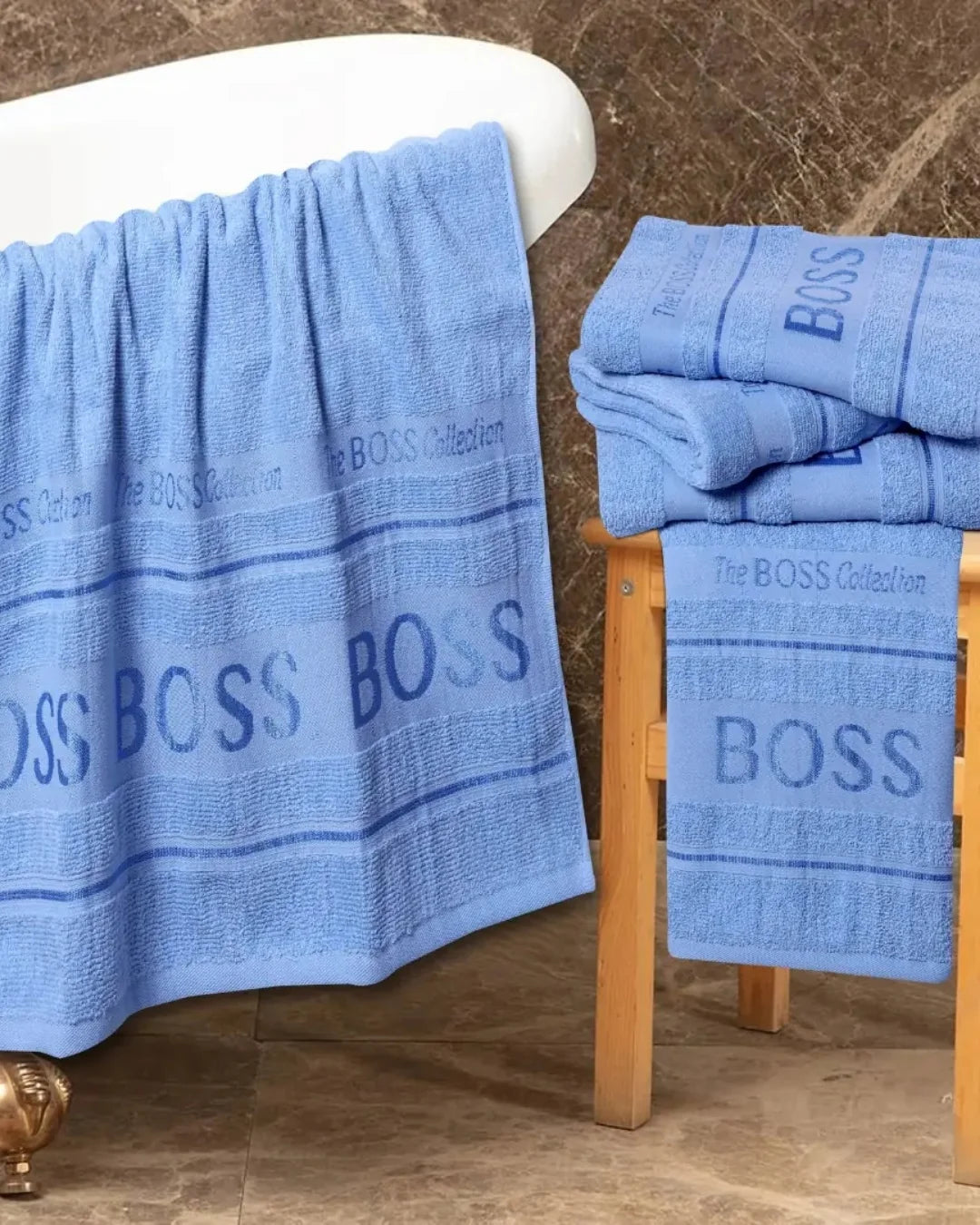 Elovery Sky Blue Boss Bath Towel – 1 Piece