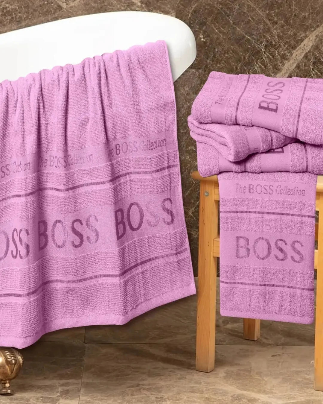 Elovery Pink Boss Bath Towel – 1 Piece