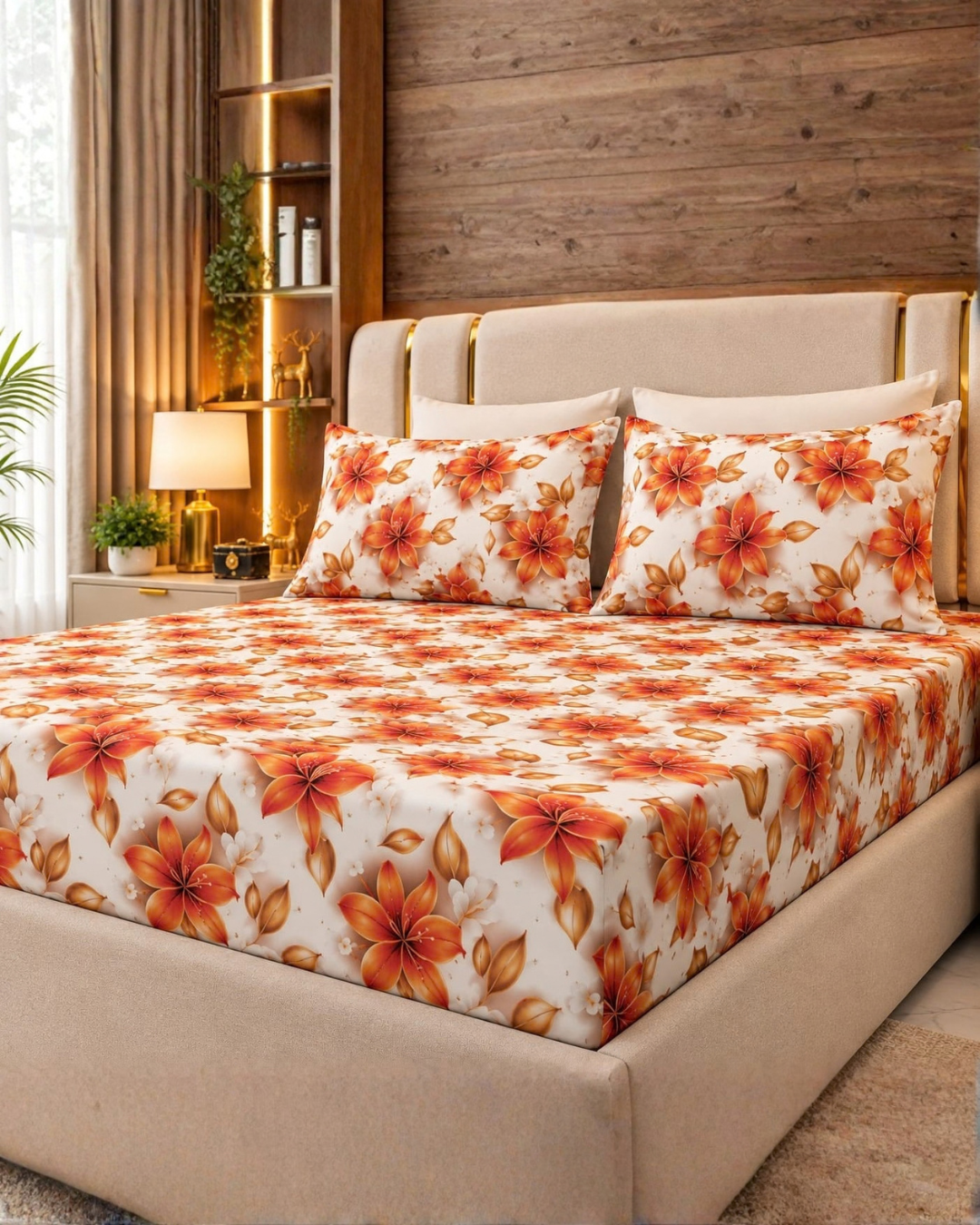 Amber Lily 3D Bed Sheet Set – 3 Piece