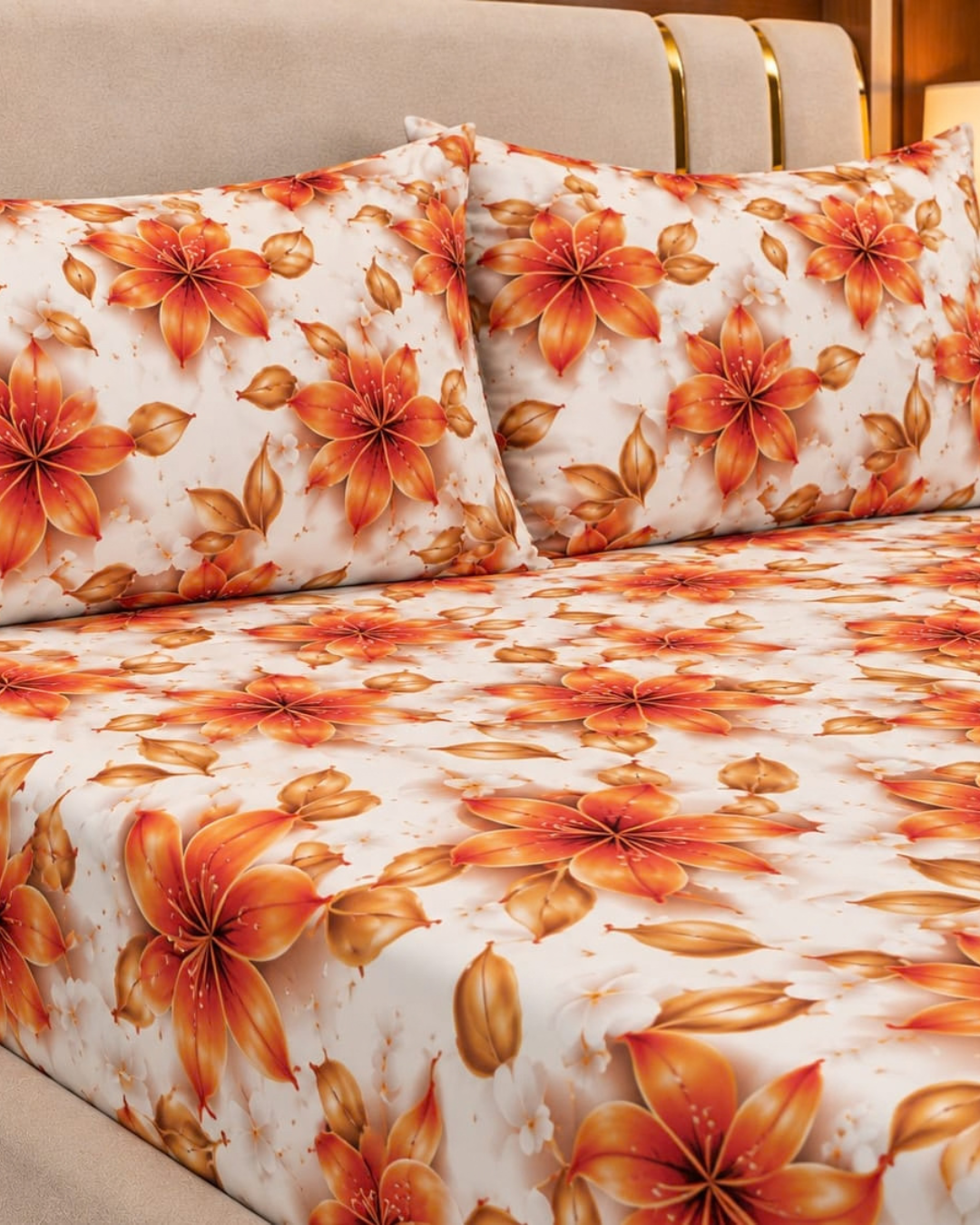 Amber Lily 3D Bed Sheet Set – 3 Piece