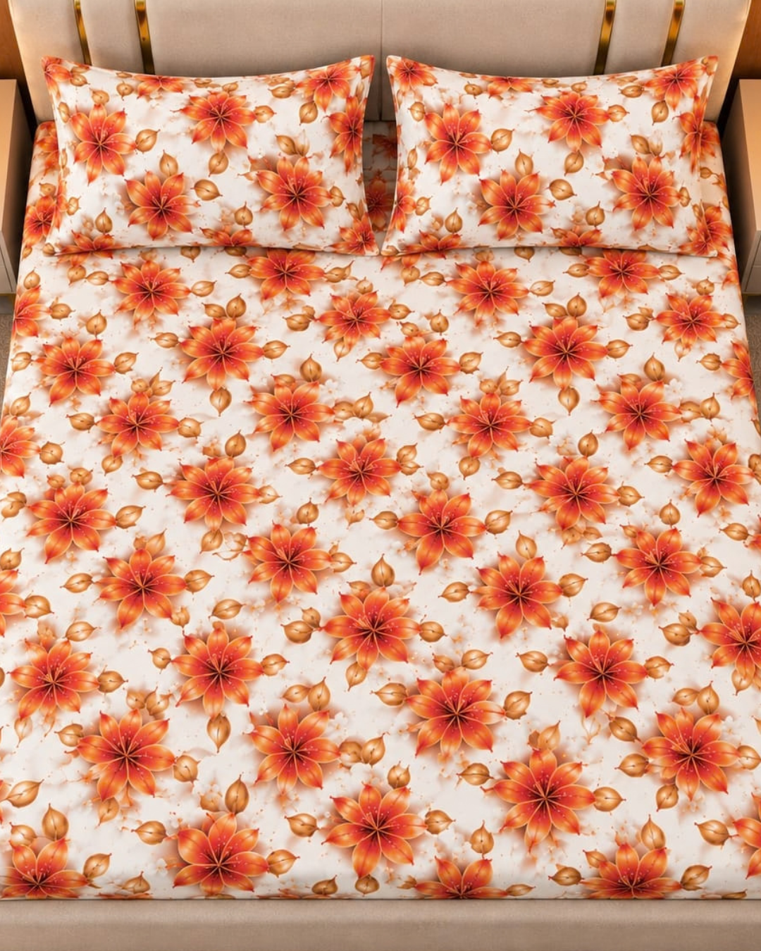Amber Lily 3D Bed Sheet Set – 3 Piece