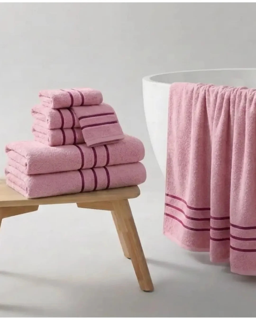 Elovery 6 Pieces Pink Towel Set