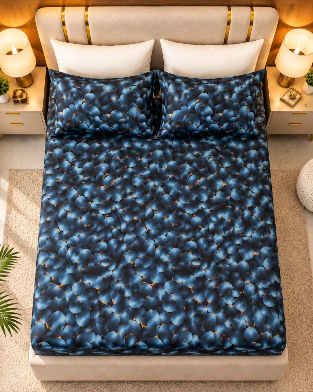 Ember Stone 3D Bed Sheet Set – 3 Piece