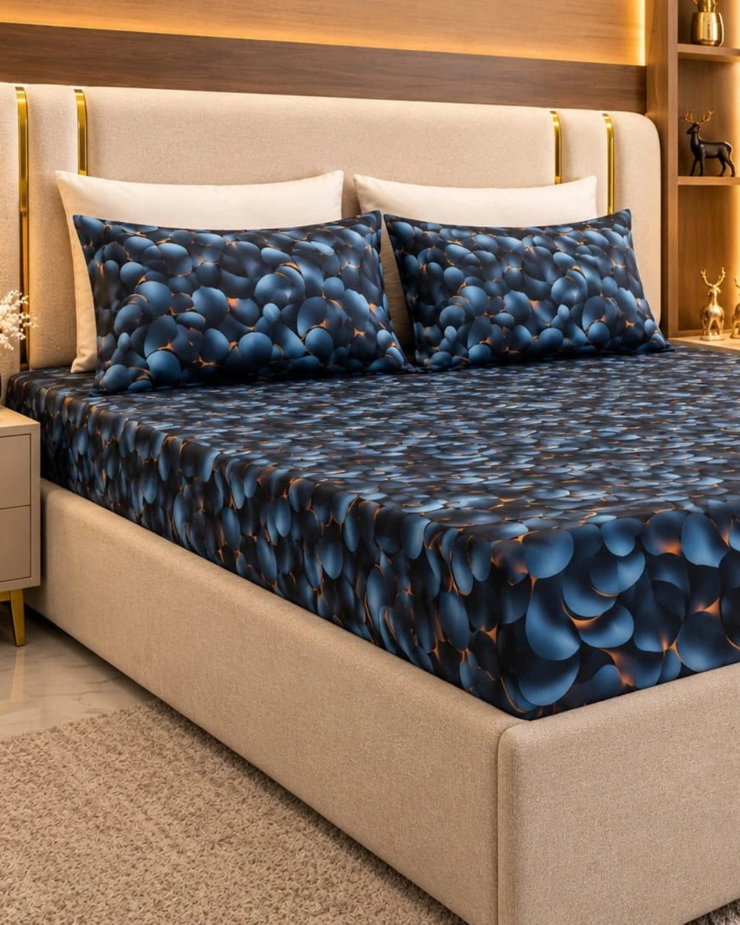 Ember Stone 3D Bed Sheet Set – 3 Piece