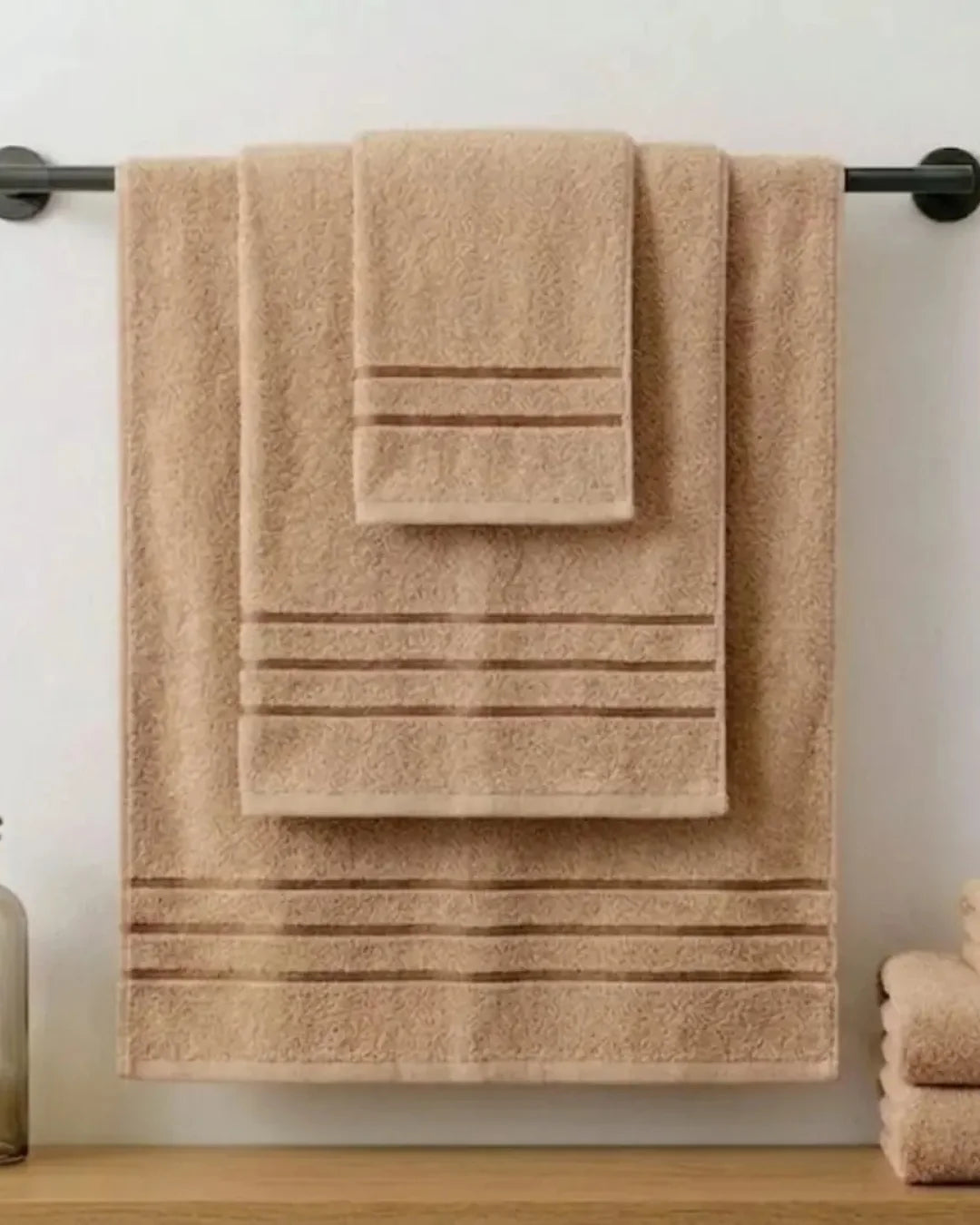 Elovery 10 Pieces Beige Towel Set – Soft & Absorbent Luxury Bathroom Collection
