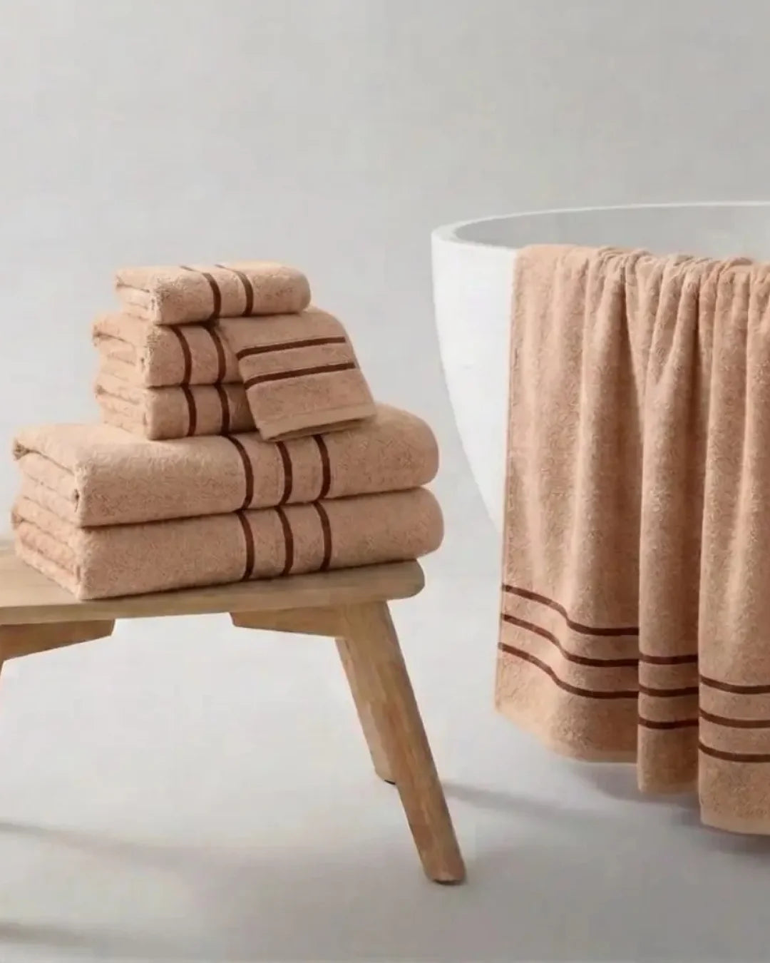 Elovery 10 Pieces Beige Towel Set – Soft & Absorbent Luxury Bathroom Collection