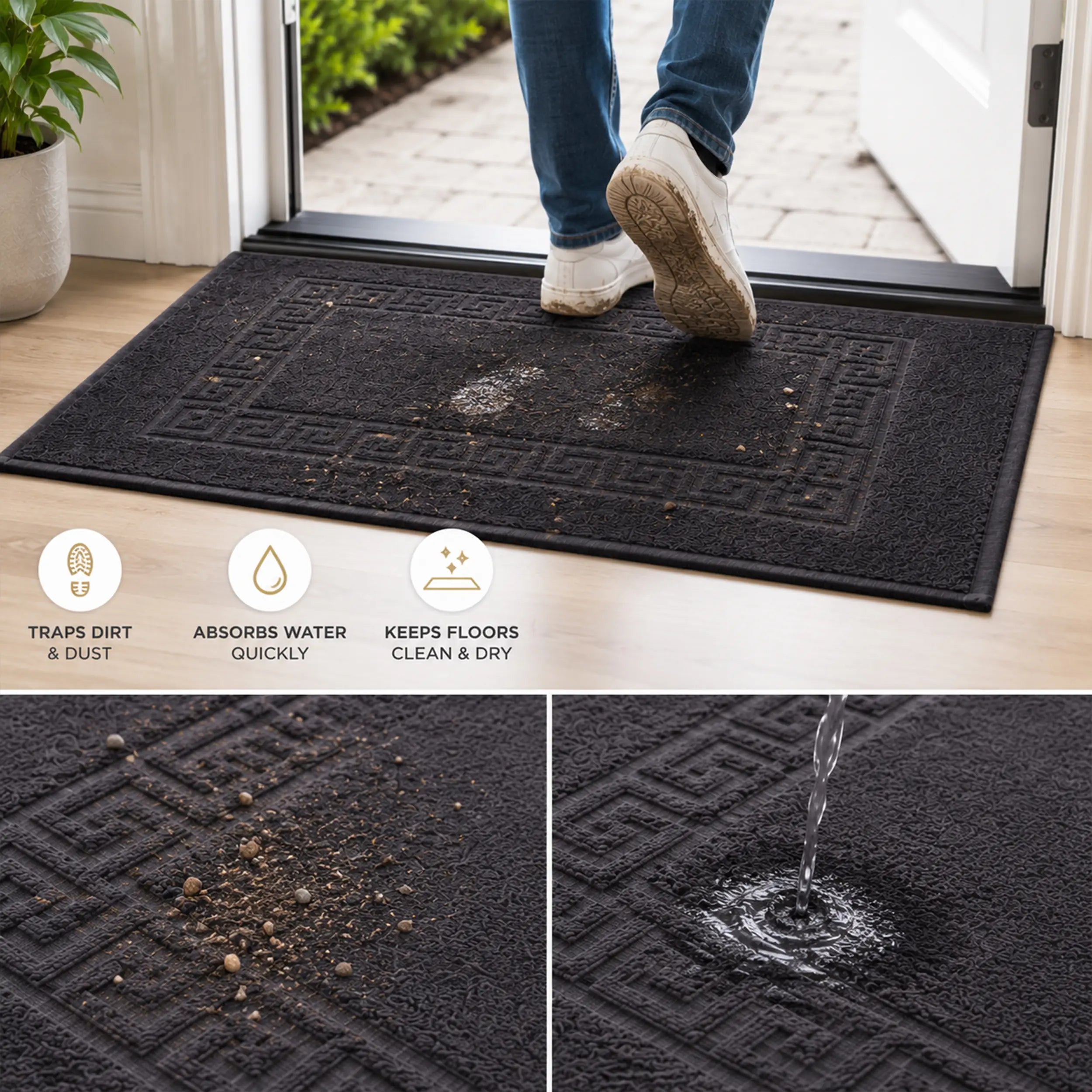 Elovery Black Bath Mat