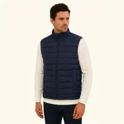 Elovery Men’s Navy Blue Puffer Vest – Lightweight Insulated Sleeveless Jacket