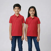Elovery Kids Red Polo Shirt – Unisex Cotton Polo Tee