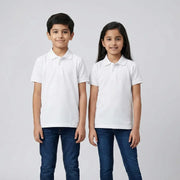 Elovery Kids White Polo Shirt – Unisex Cotton Polo Tee