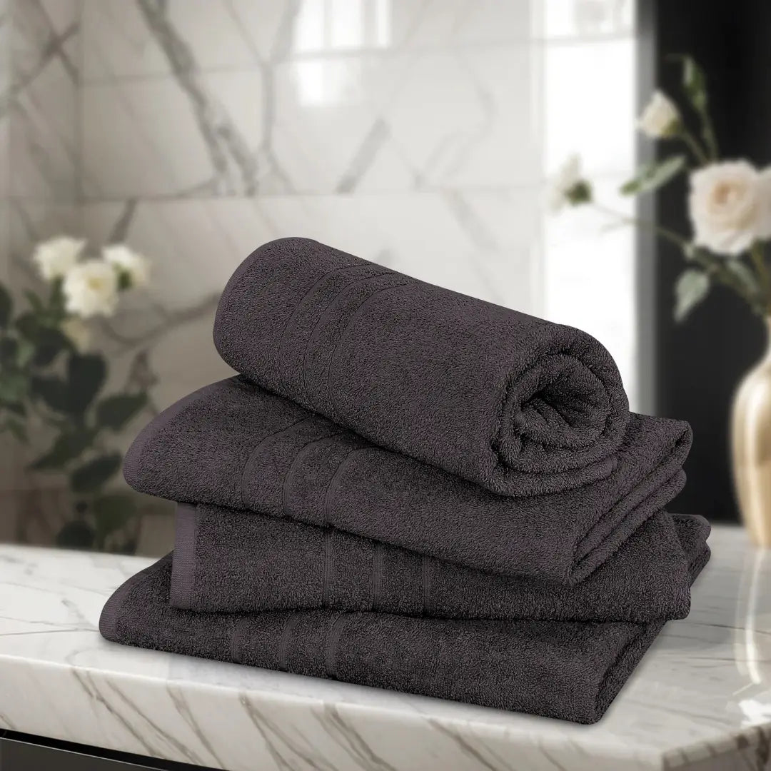 Charcoal Bath Towel – 1 Piece | Soft, Absorbent & Quick-Dry Cotton Towel