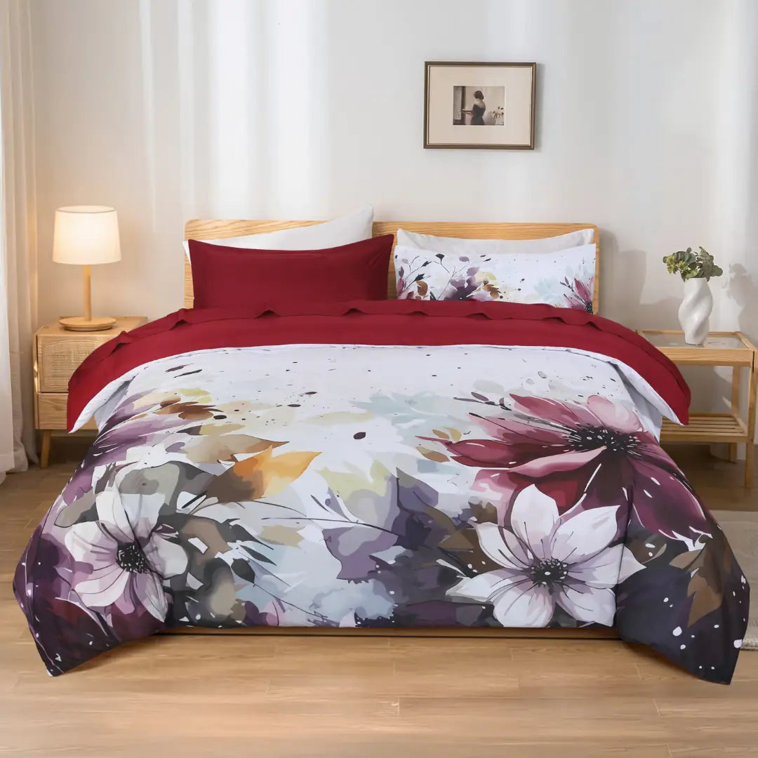 Modern Digital Printed Duvet Cover & Pillow Cover Set – Soft & Stylish Bedding