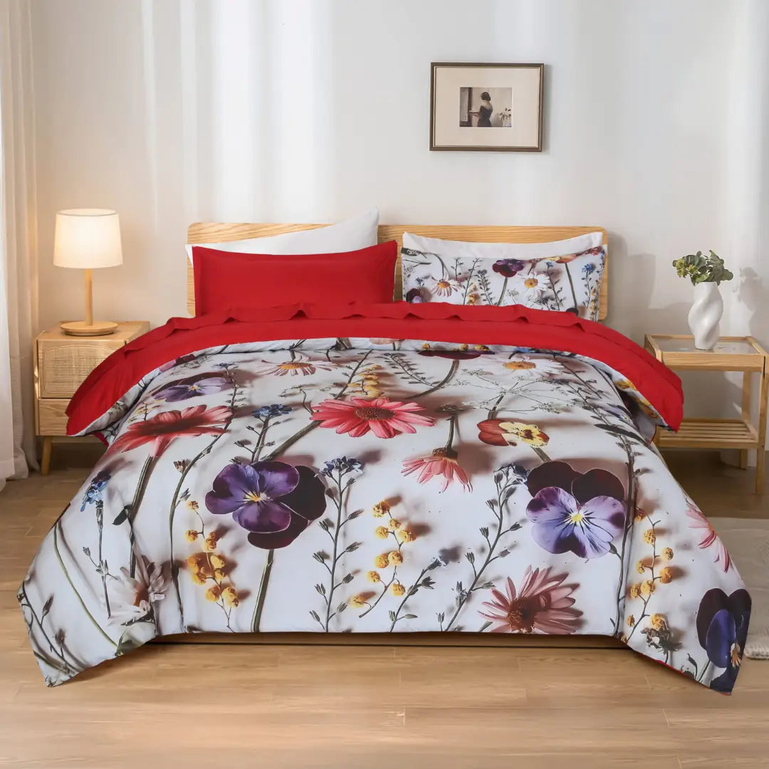Soft Fabric Digital Print Duvet Cover Set with Pillow Covers – Premium Bedding