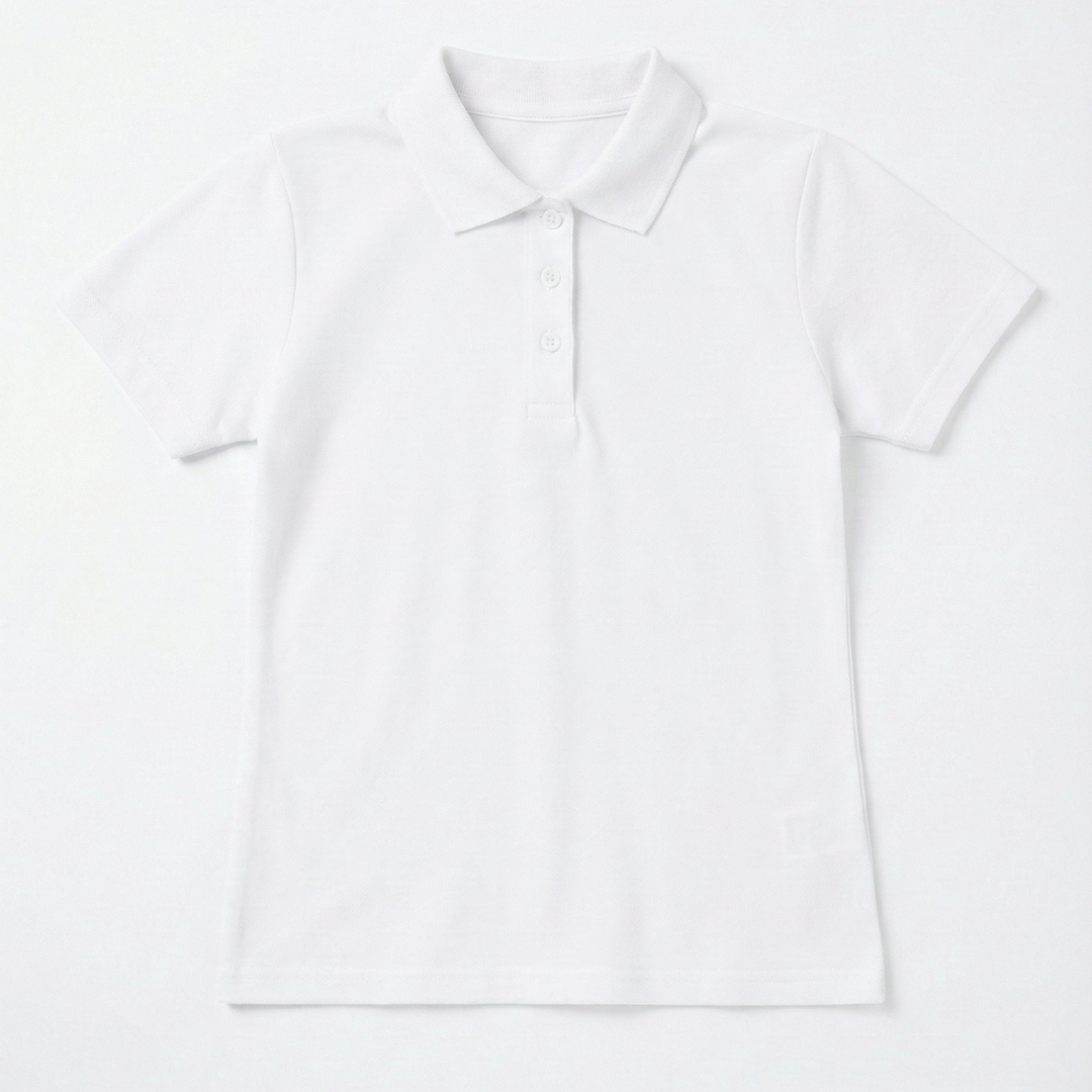 Elovery Kids White Polo Shirt – Unisex Cotton Polo Tee
