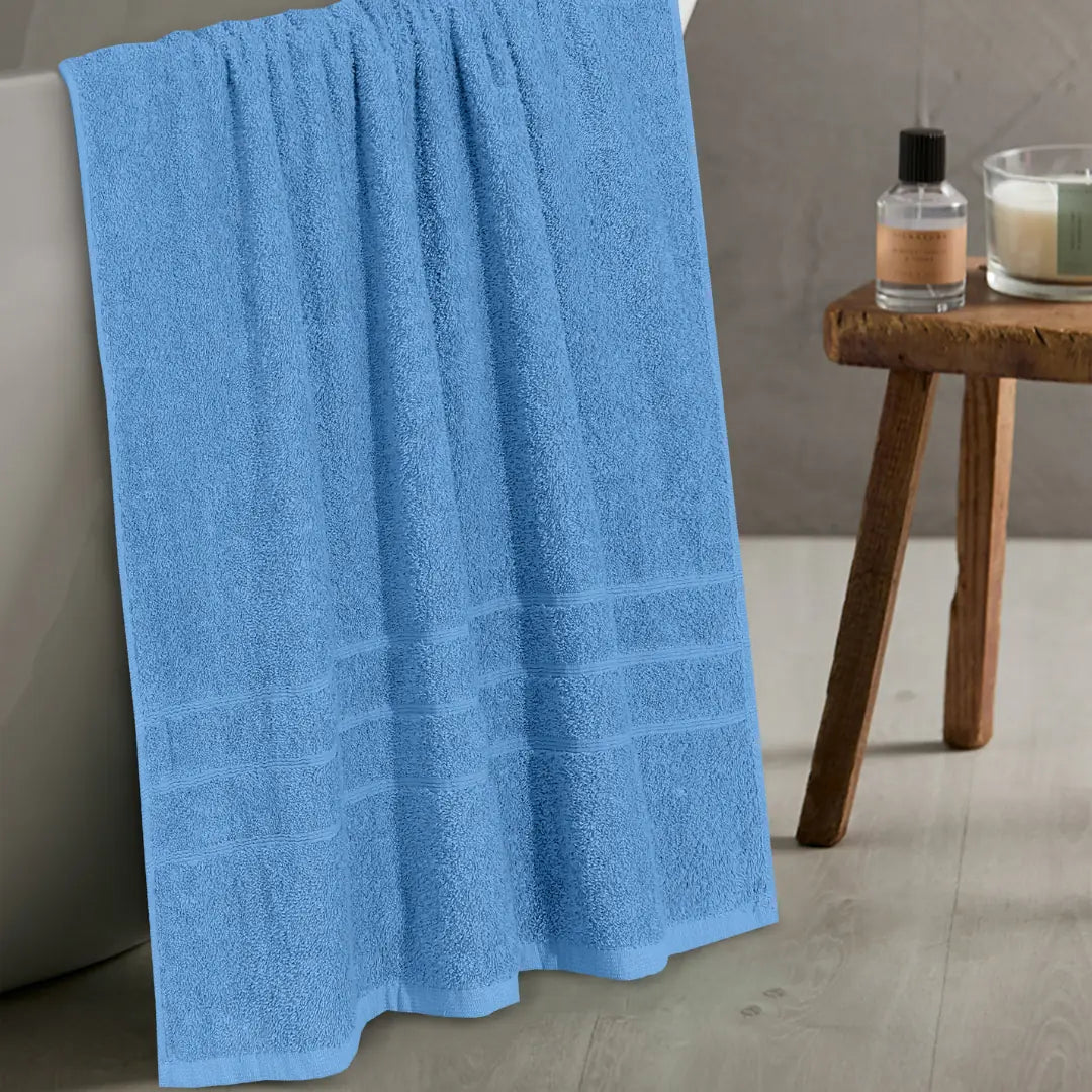 1 Piece Blue Bath Towel – Soft Absorbent Cotton Large Size Bathroom Towel