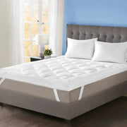 Luxury White Mattress Topper – Cloud-Soft Fiber & Breathable Microfiber