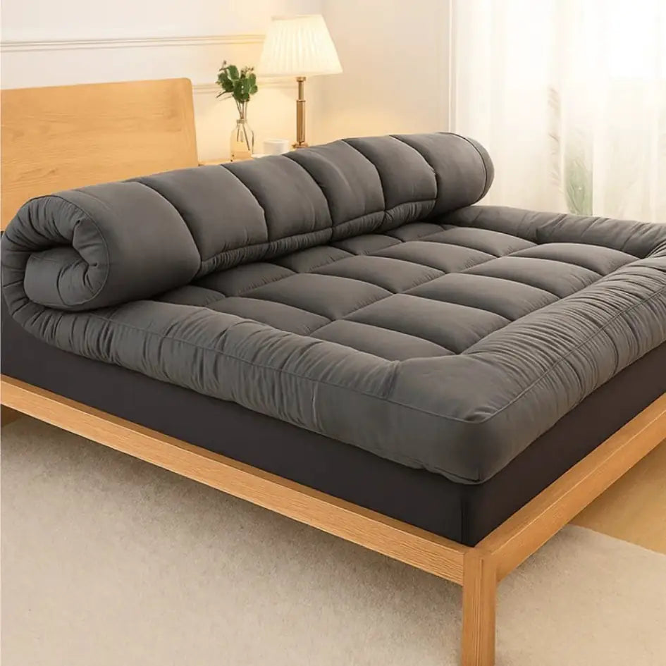 Premium Charcoal Mattress Topper – Soft Cloud Fiber & Breathable Microfiber