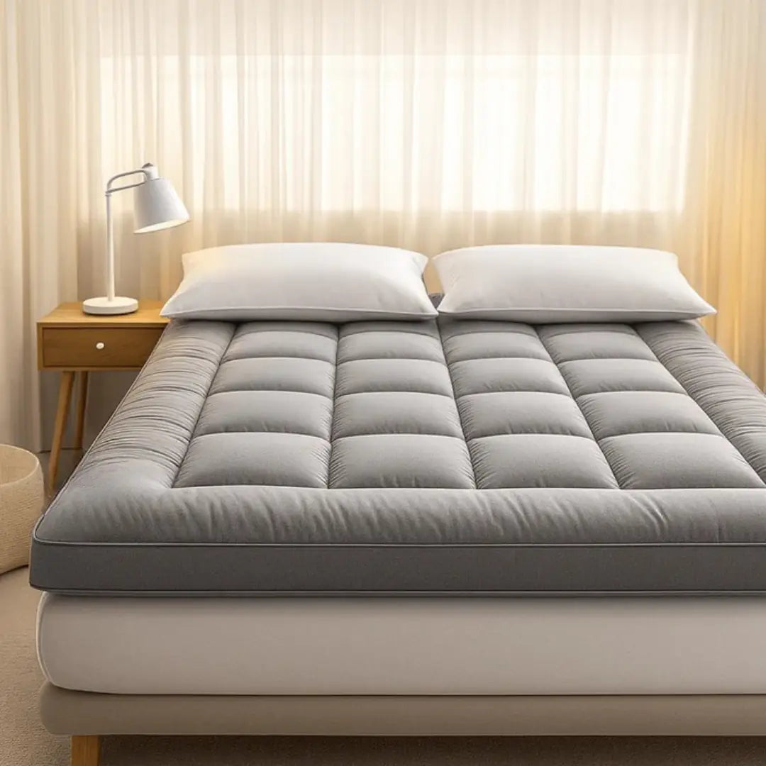 Premium Charcoal Mattress Topper – Soft Cloud Fiber & Breathable Microfiber