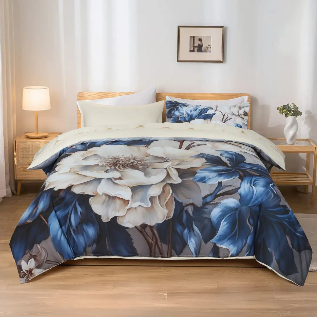 Luxury Digital Print Duvet Cover Set with Pillow Covers – Elegant Home Bedding