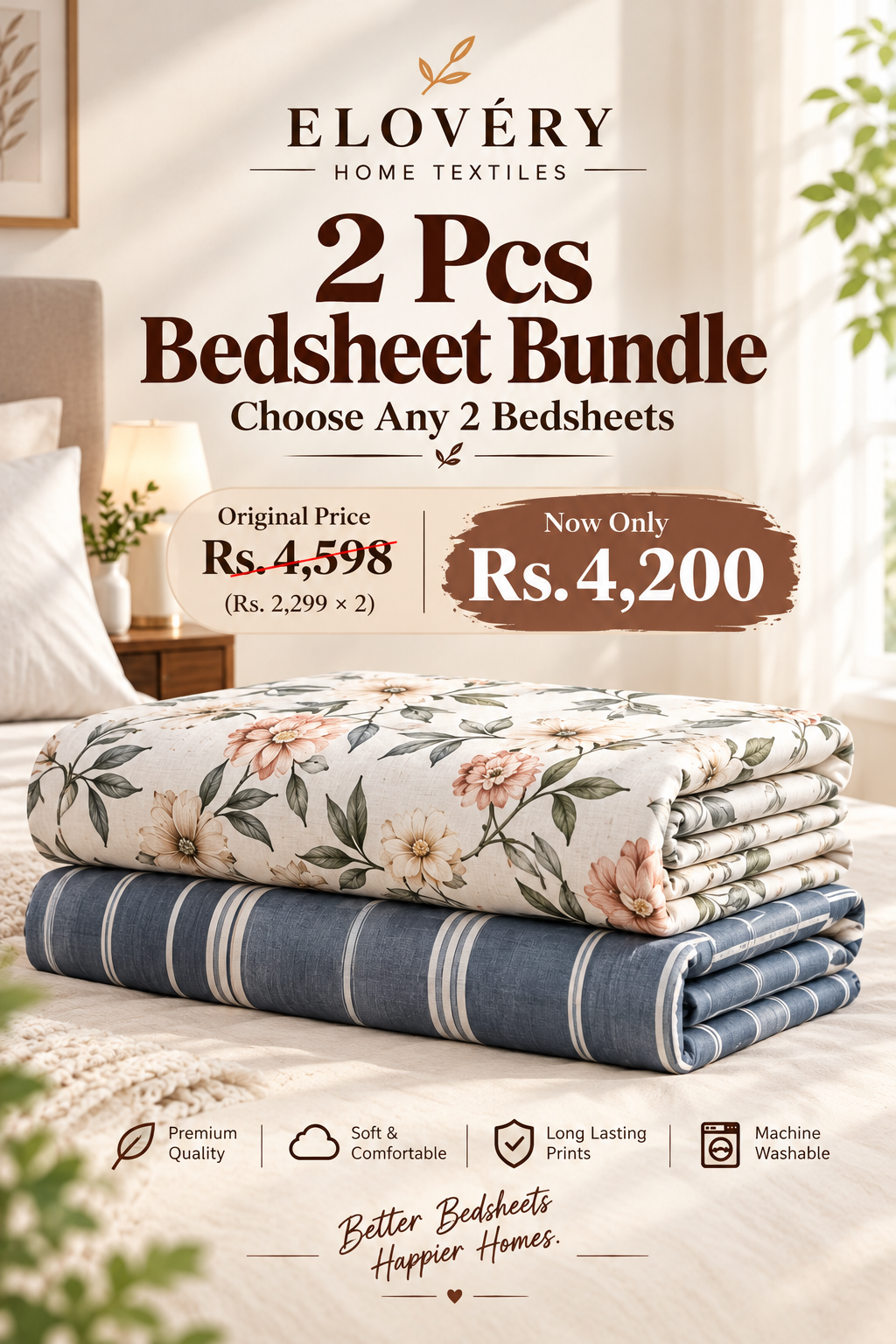 2 Pcs Bedsheet Bundle