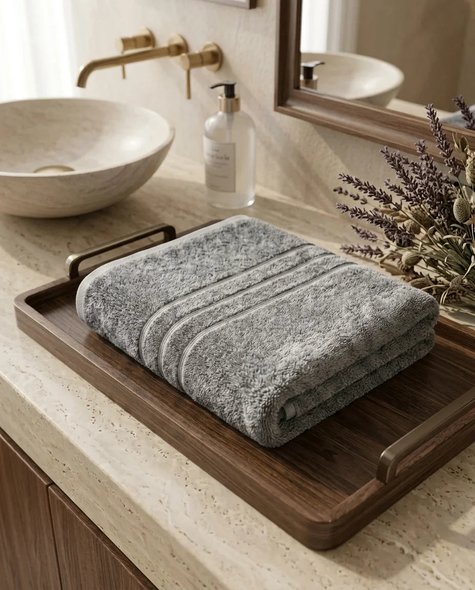 Silver Premium Bath Sheet – 80 × 180 | Oversized, Plush & Fast-Absorbing | 1 Piece