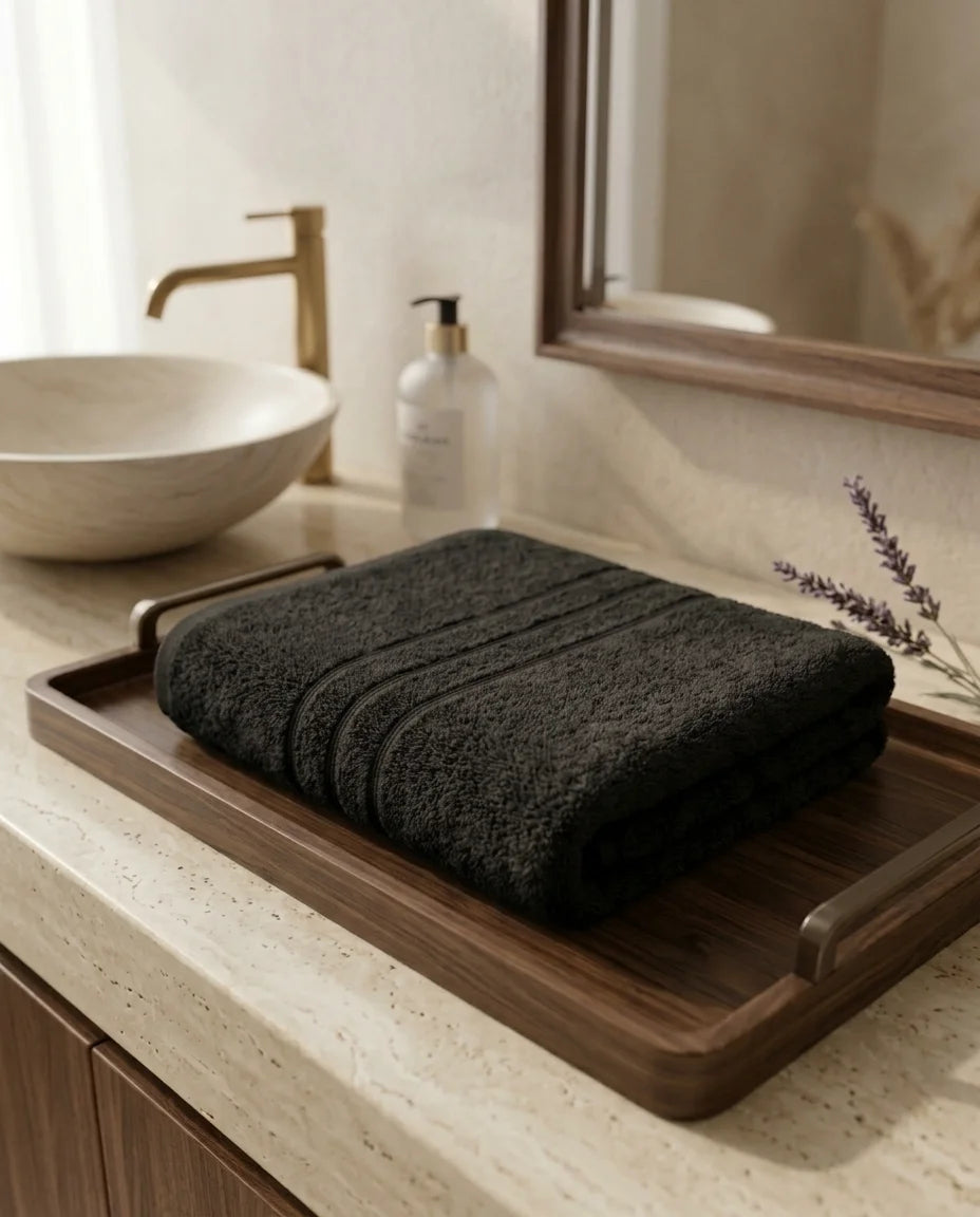 Extra-Large Black Bath Sheet – 80 × 180  | Premium Soft & Quick-Drying | 1 Piece
