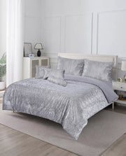 Elovery Silver Velvet Jacquard 7-Piece Comforter Set