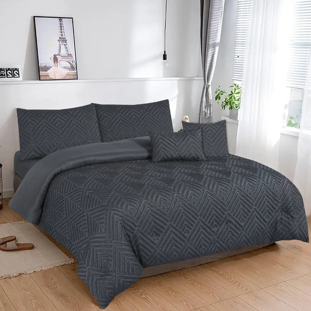 7 Pieces Comforter Set Grey