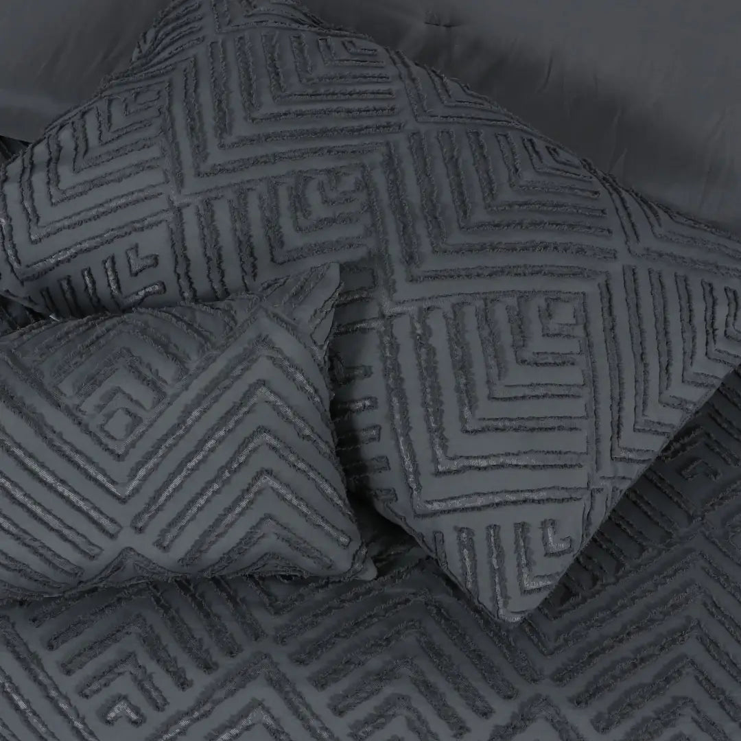 7 Pieces Comforter Set Grey