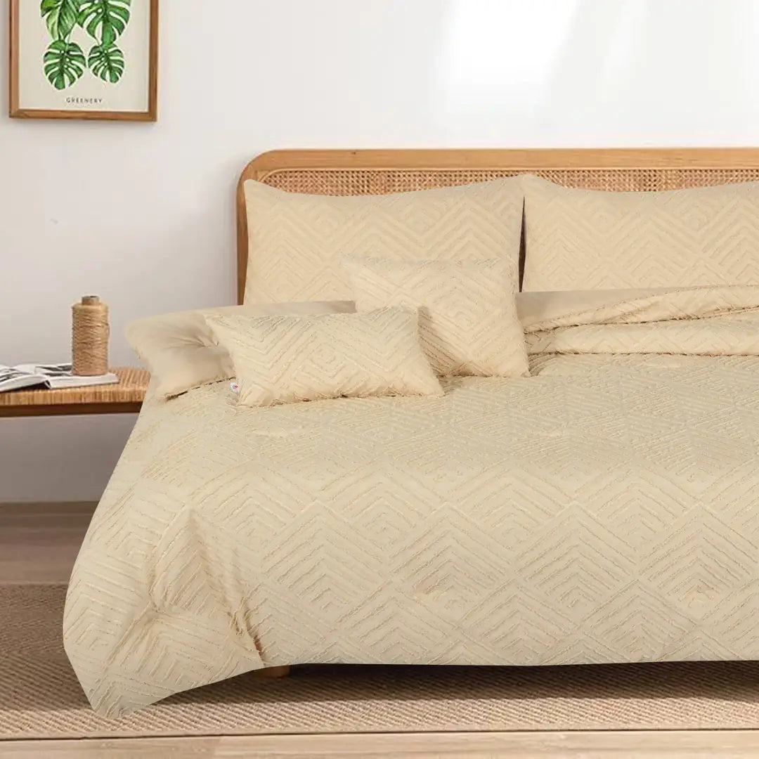 Elovery Beige 7 Pieces Comforter Set