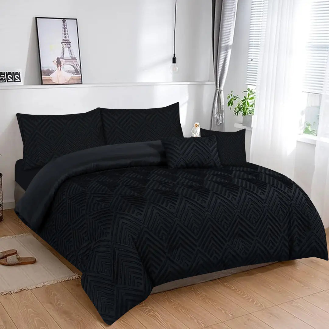 Elovery Black 7 Pieces Comforter Set
