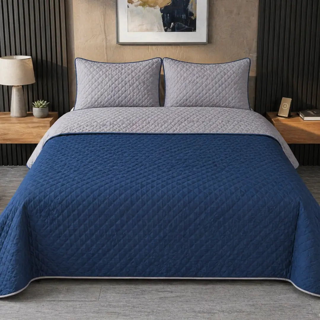Dyed Reversible Bedspread – Dual Tone Comfort & Style