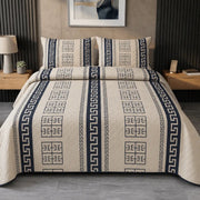 Elovery Beige Printed Quilted Bedspread Set – 3 Piece