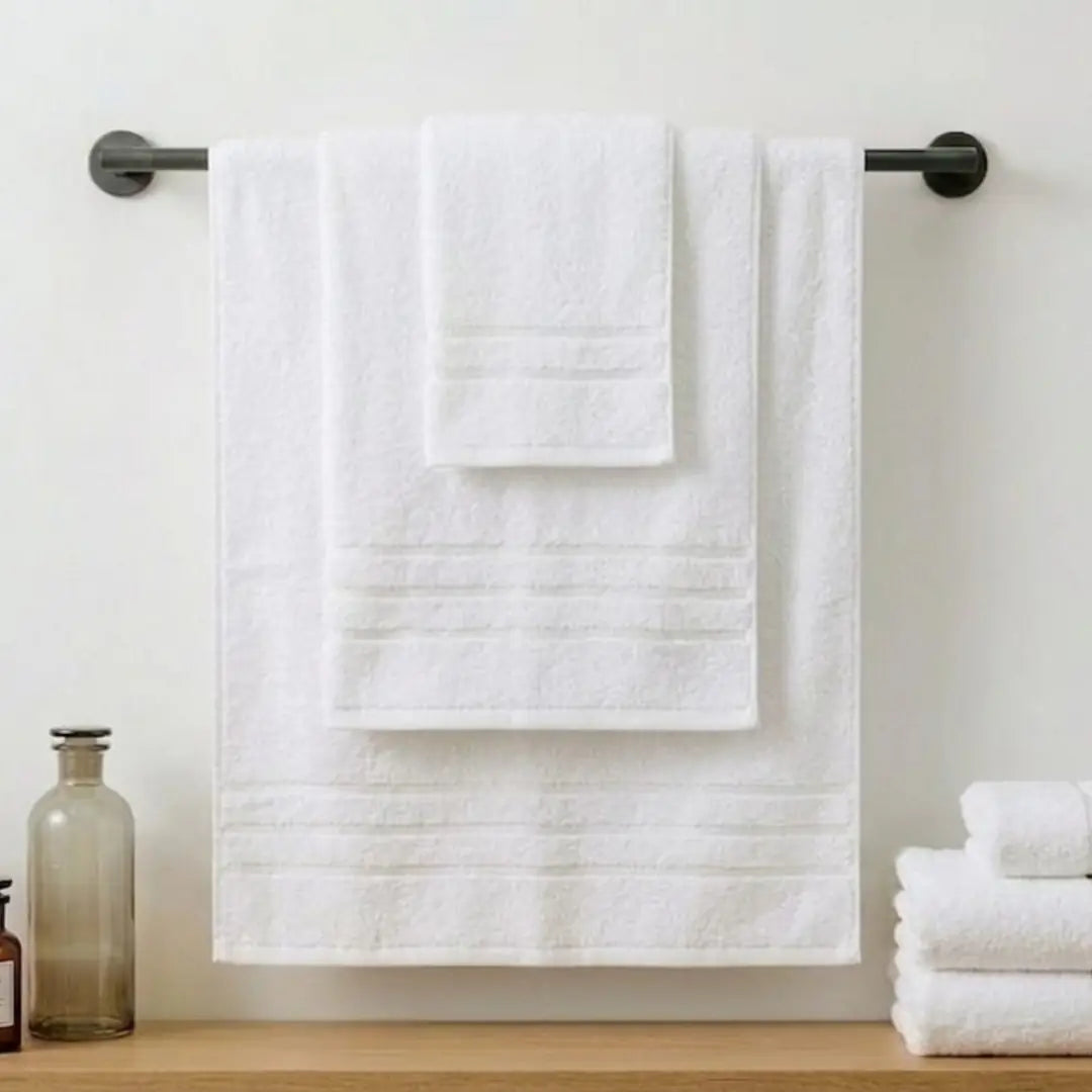 Elovery 6 Pieces White Towel Set