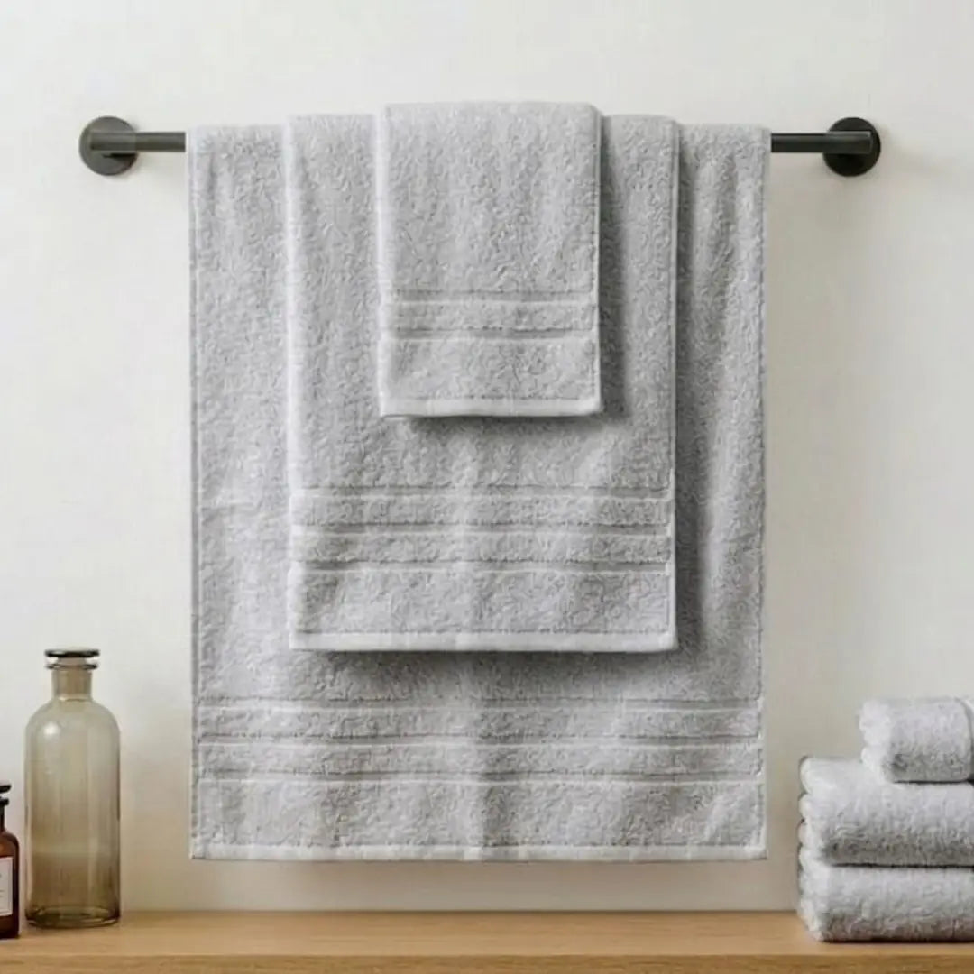 Elovery 6 Pieces Silver Towel Set