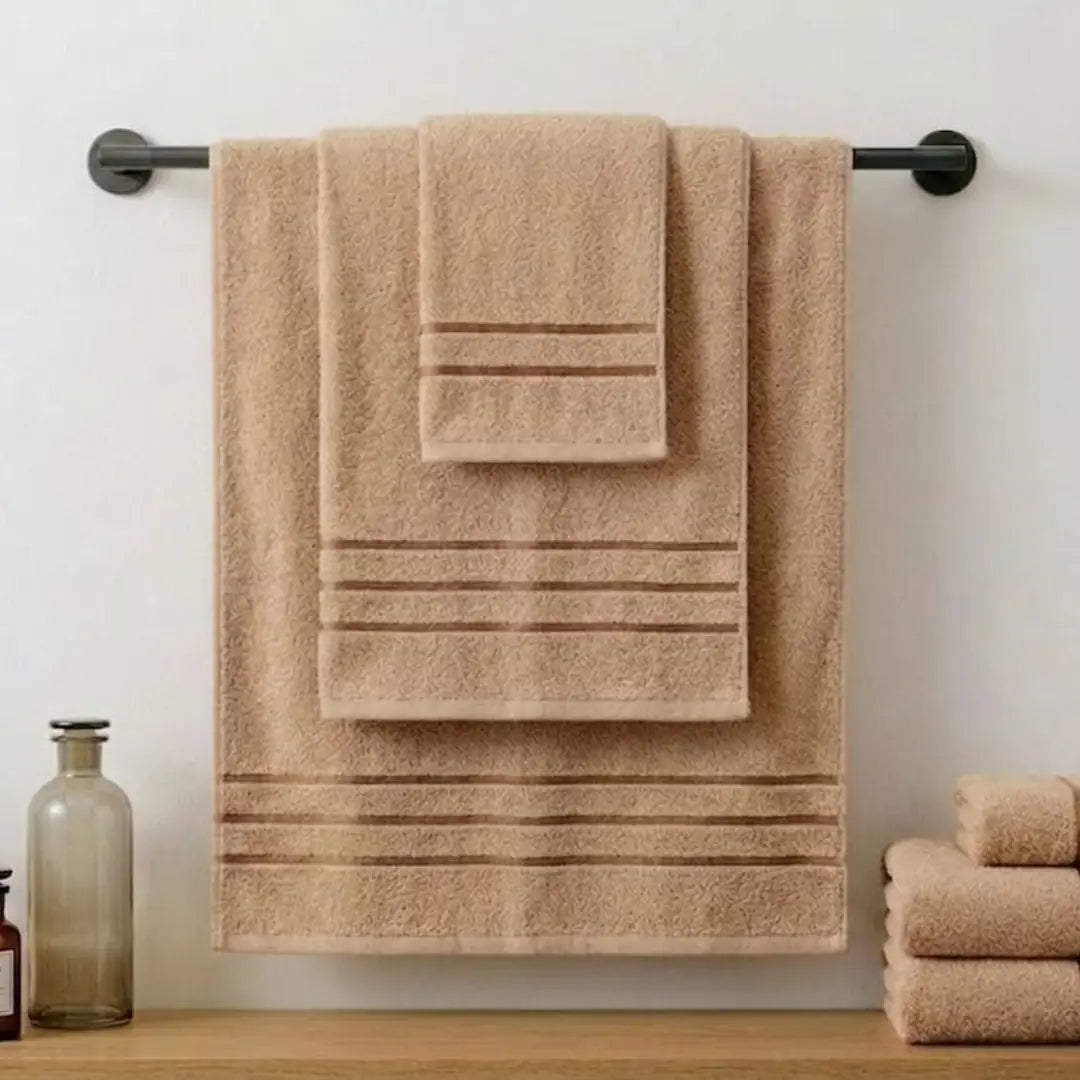 Elovery 6 Pieces Beige Towel Set