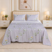 Lavender Mist Minimalist Lily Bedsheet Set