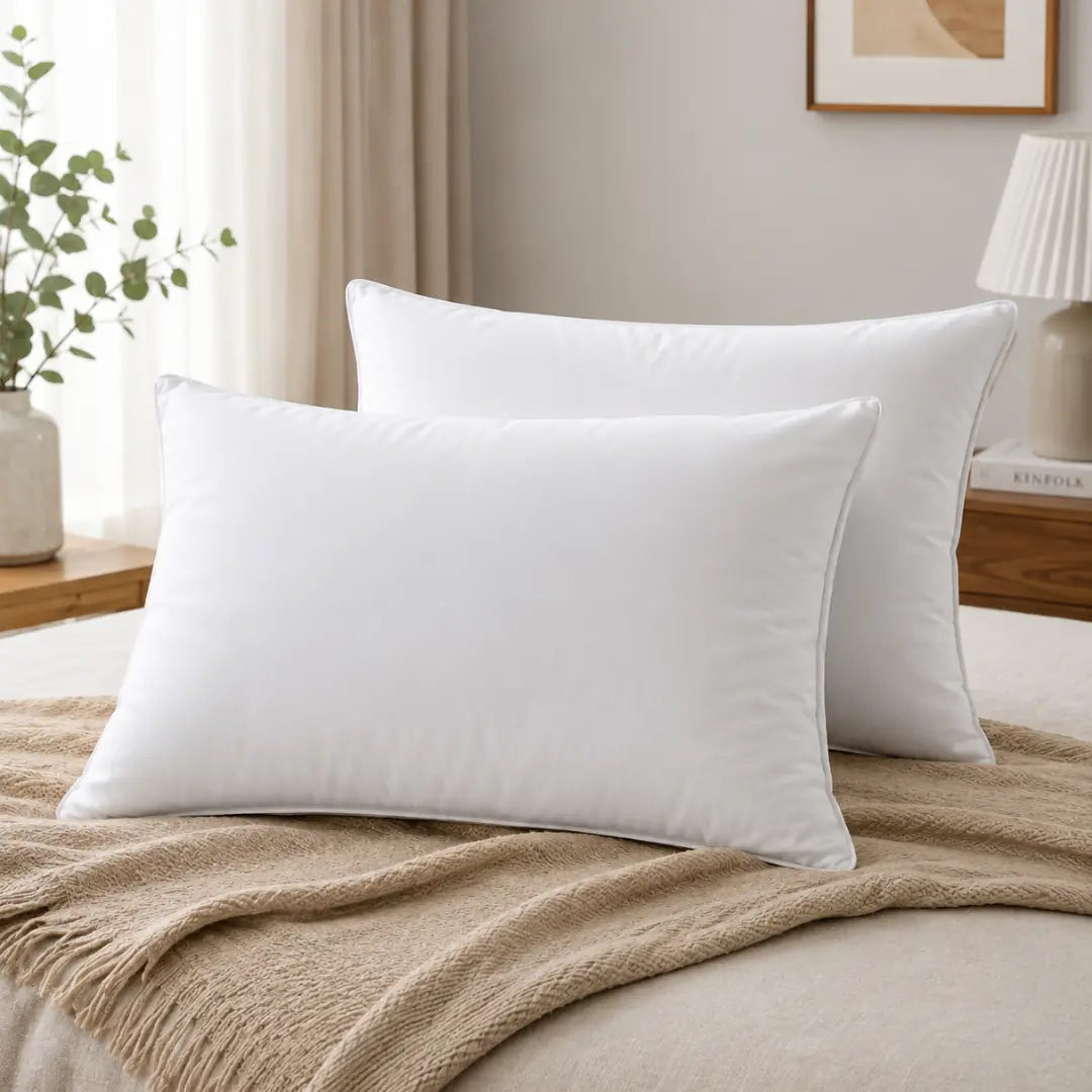 DreamRest White Fiber Filled Pillow | Soft Support Bed Pillow – 1 Piece