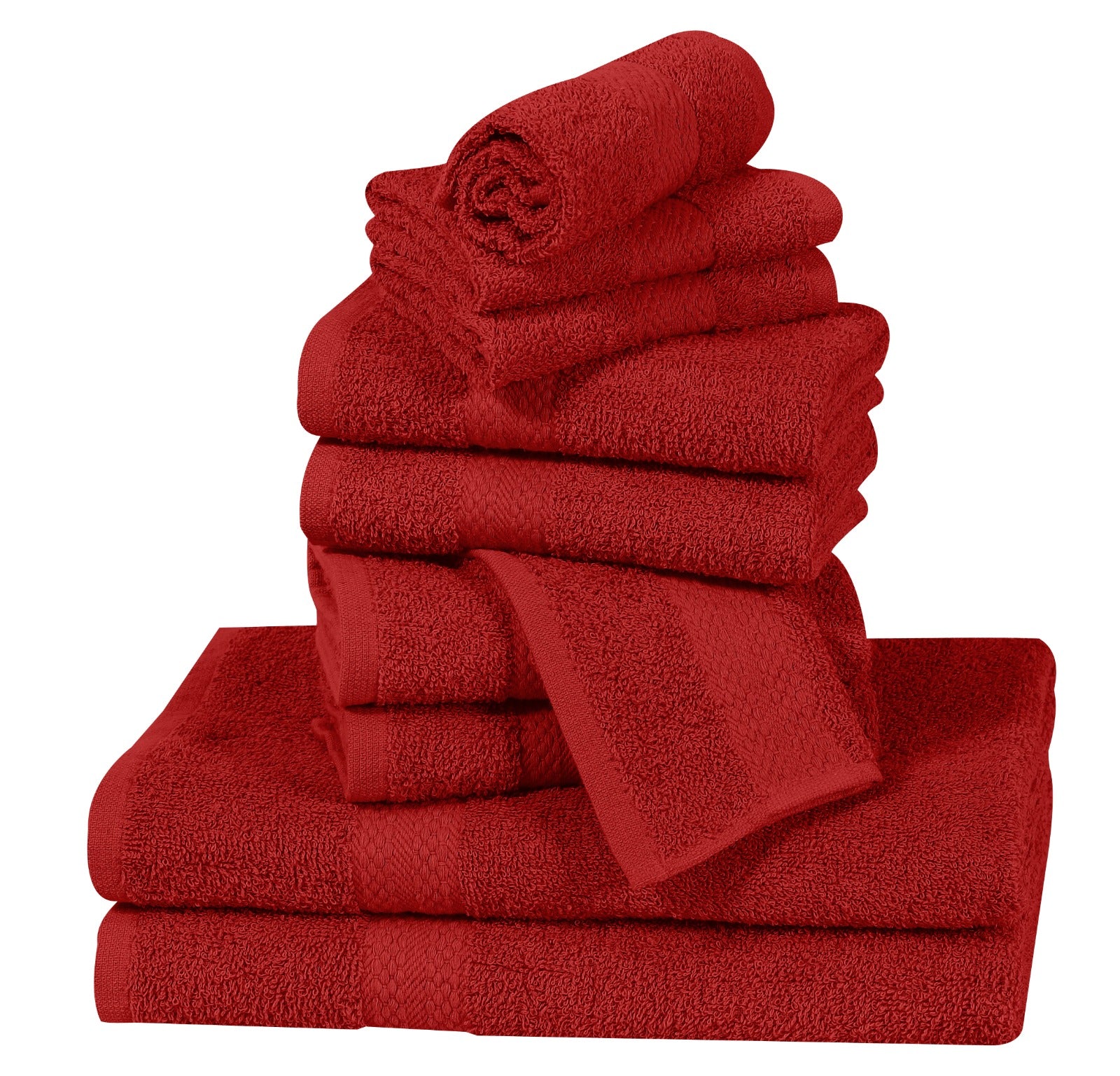Elovery 10 Pieces Red Towel Set – Soft & Absorbent Luxury Bathroom Collection