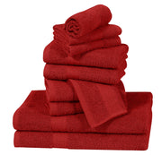 Elovery 10 Pieces Red Towel Set – Soft & Absorbent Luxury Bathroom Collection
