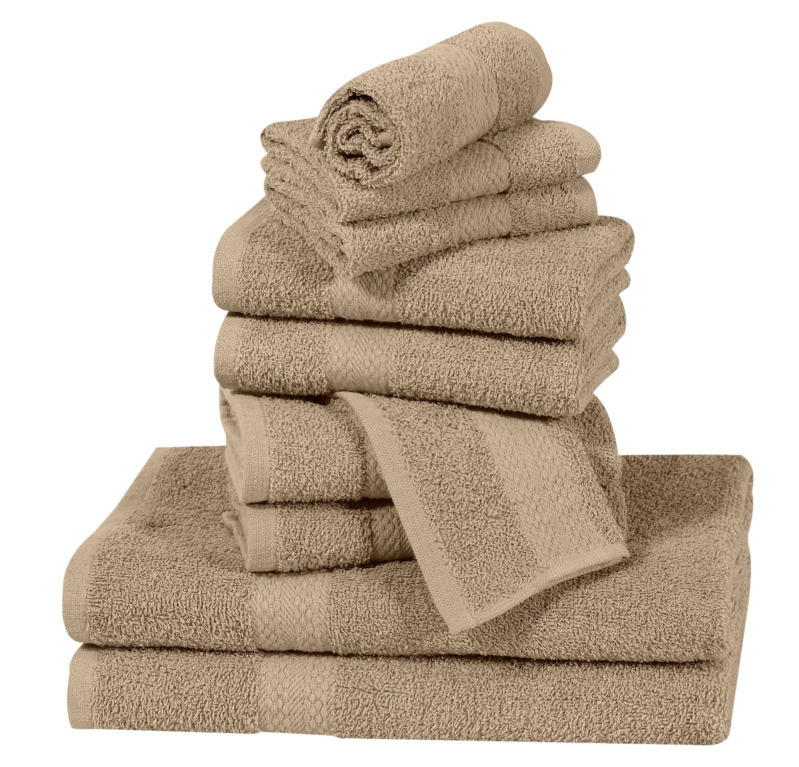Elovery 10 Pieces Beige Towel Set – Soft & Absorbent Luxury Bathroom Collection