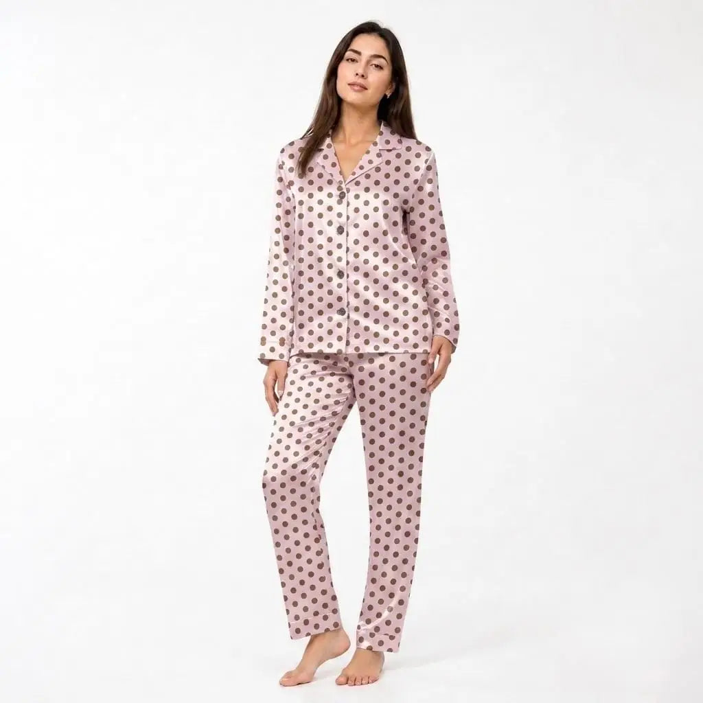 Women's Silk Pajama Set – Comfortable Nightwear | Free Size